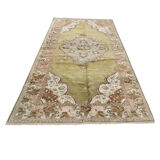 Antique anatolian turkish carpet handwoven wool rug