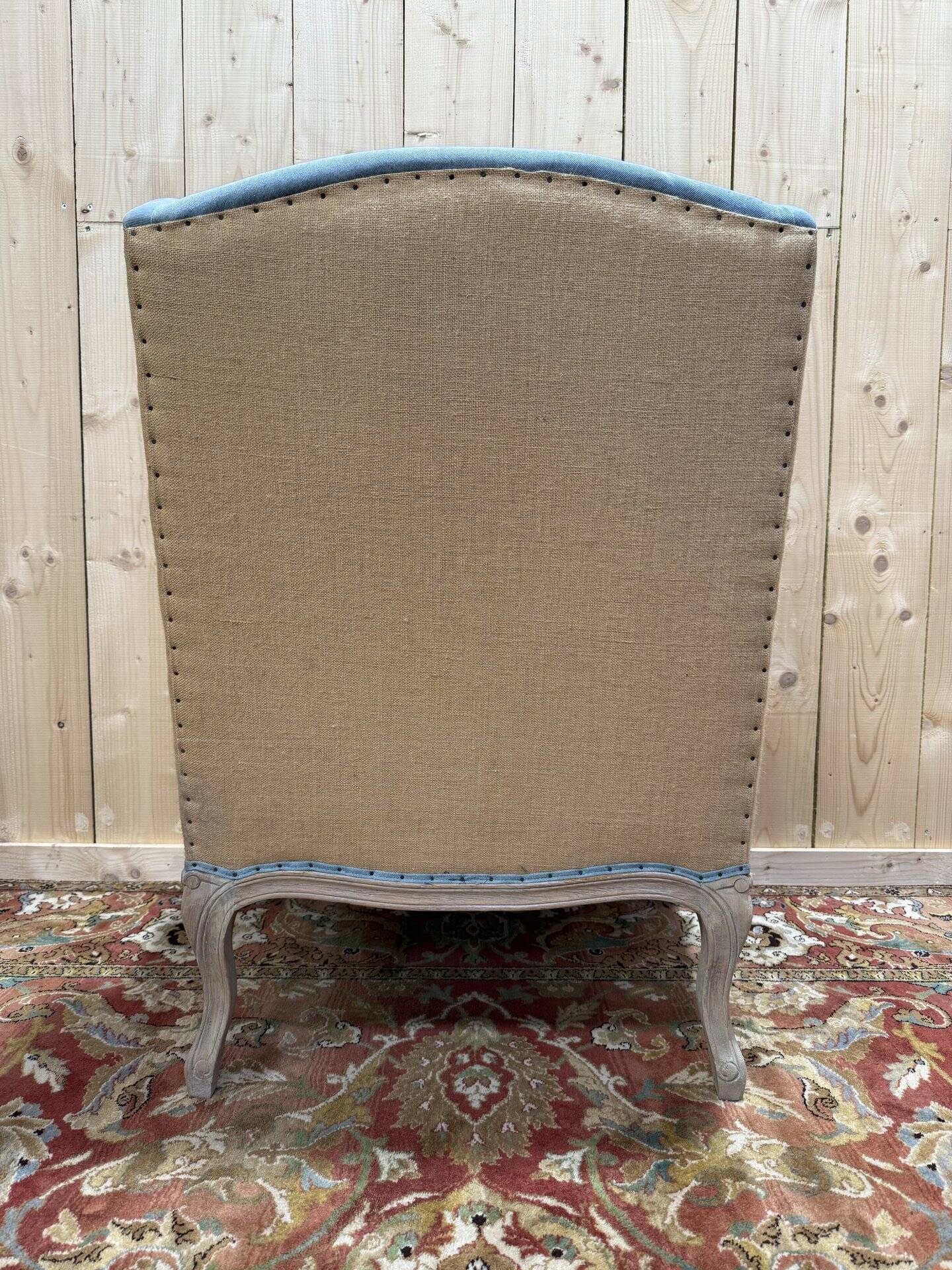 Louis XV style wingback armchair