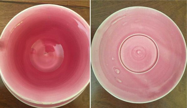 Lot de 5 tasses et sous tasses en céramique année 60-70