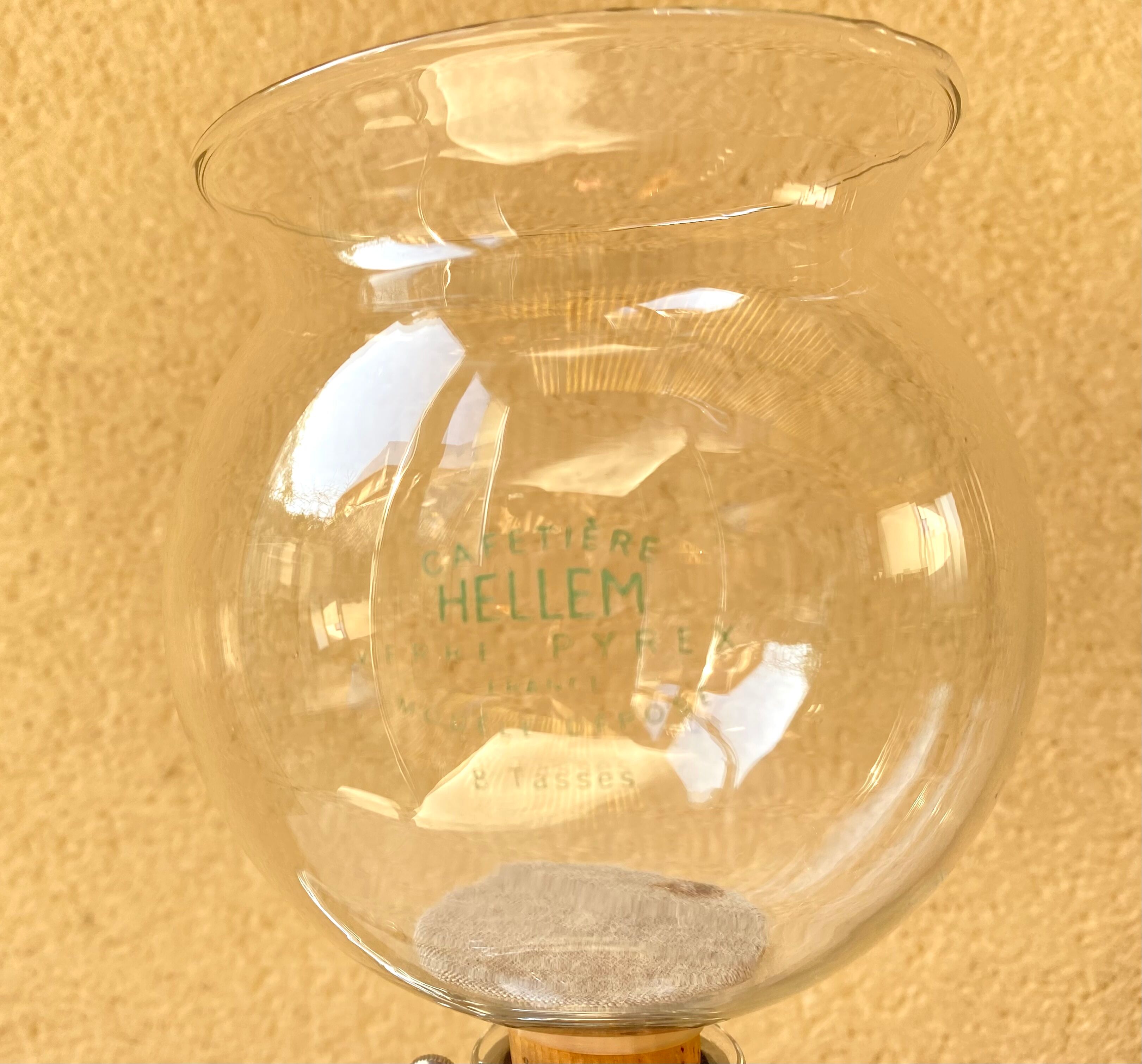 Hellem France vacuum coffee maker 8 cups vintage Pyrex glass 70s