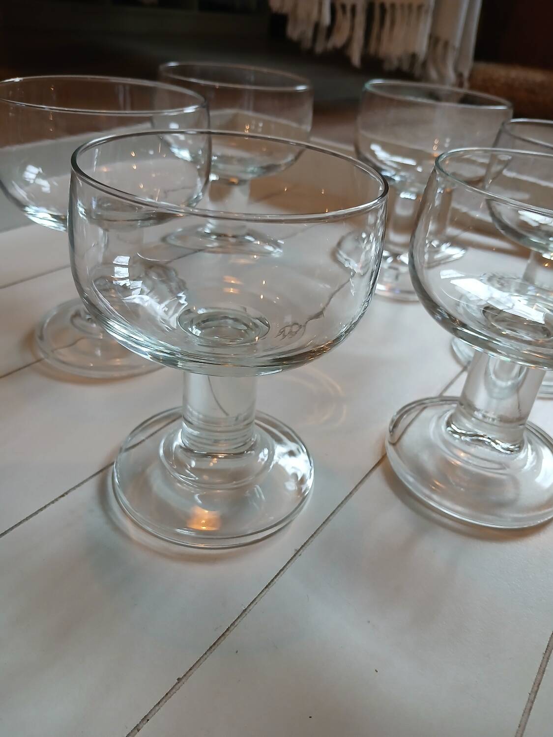 6 old champagne glasses