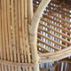 Small barrel-shaped bar cabinet in bamboo and rattan, Italy, 1960s