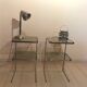 Bedside tables 70s glass and chrome