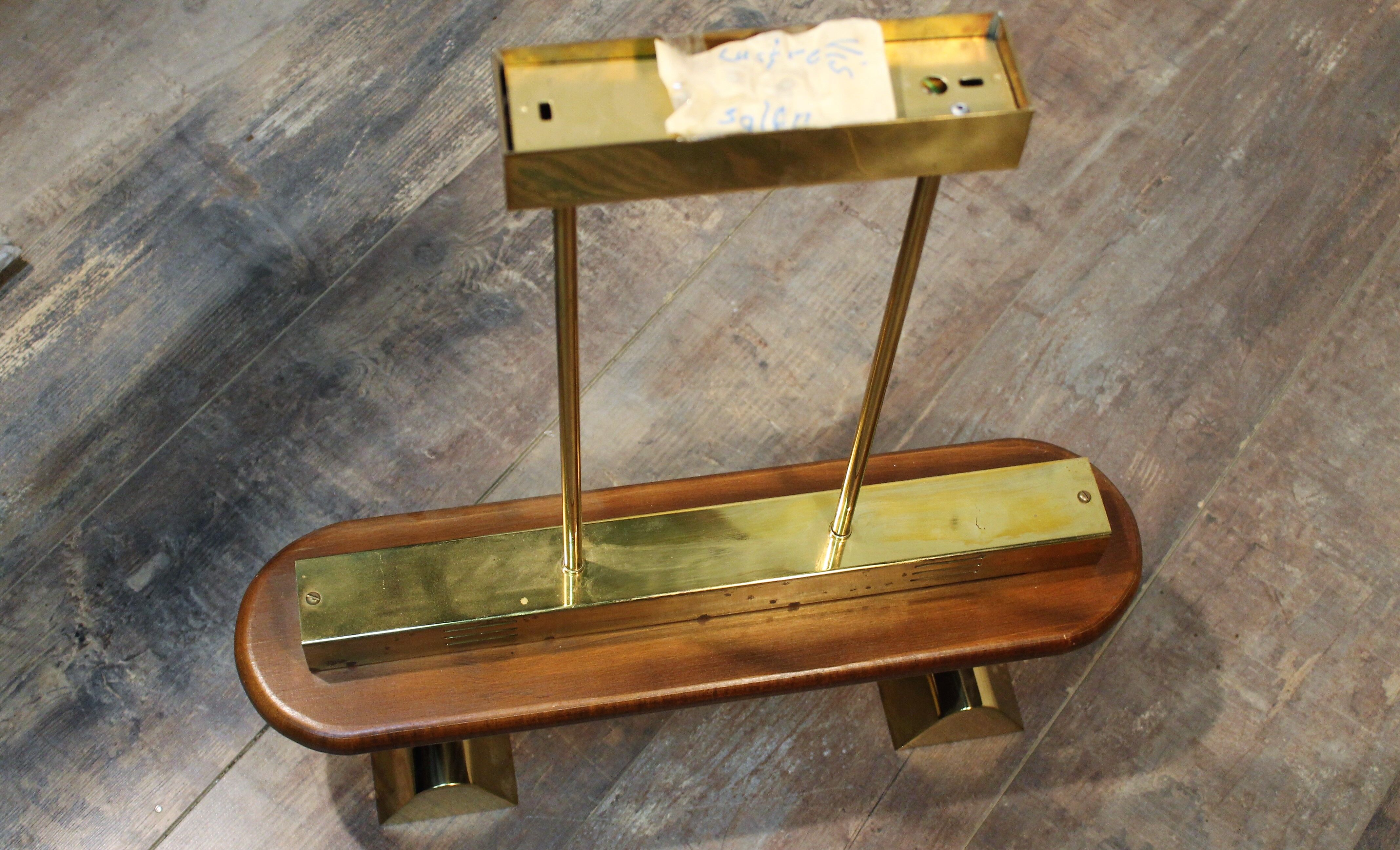 1960s teak & brass pendant