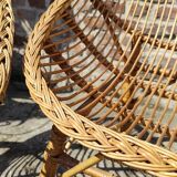 Pair of wicker armchairs