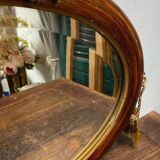 Miroir en bois et plâtre, décor fleuri, Art Déco