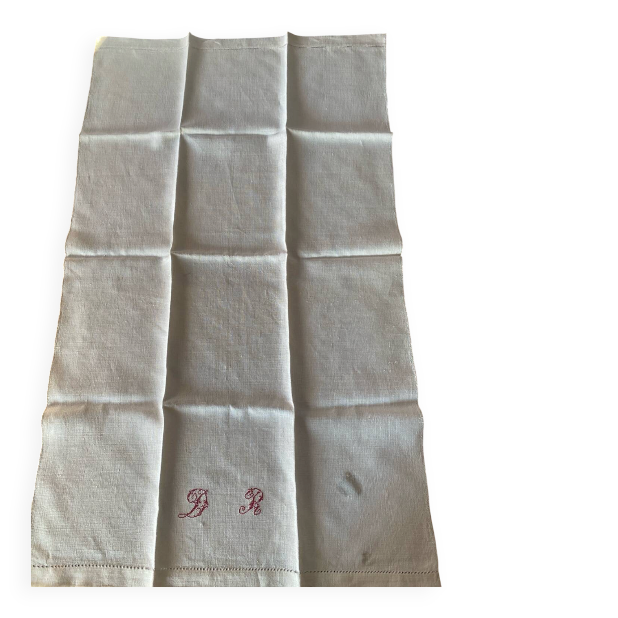 Monogrammed linen table runner