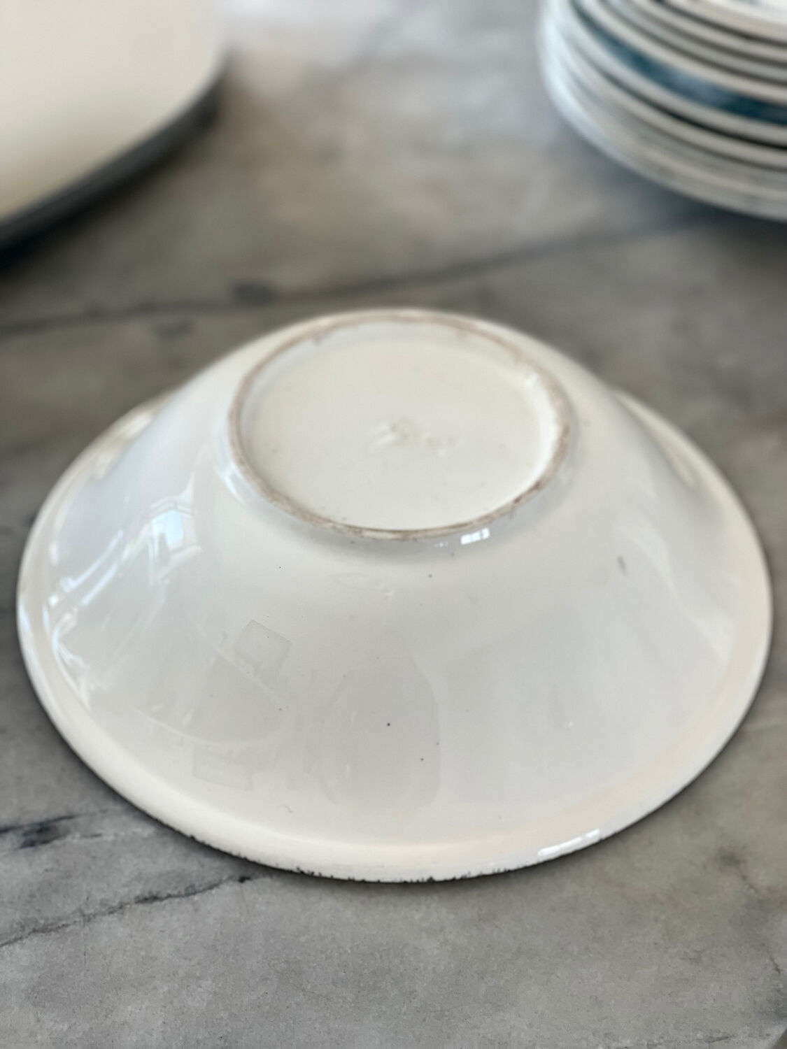 Italian speckled stoneware salad bowl