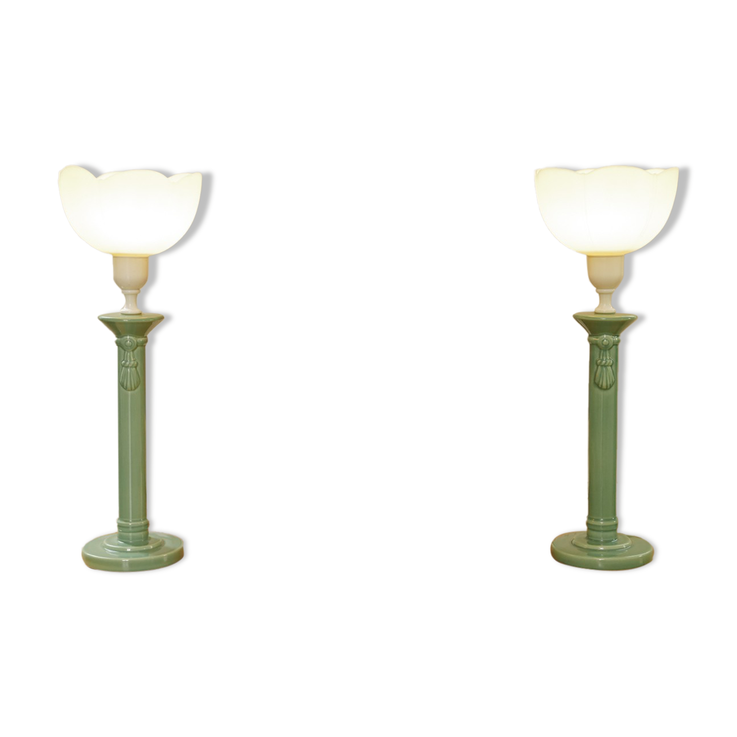 Pair of “tulip” lamps