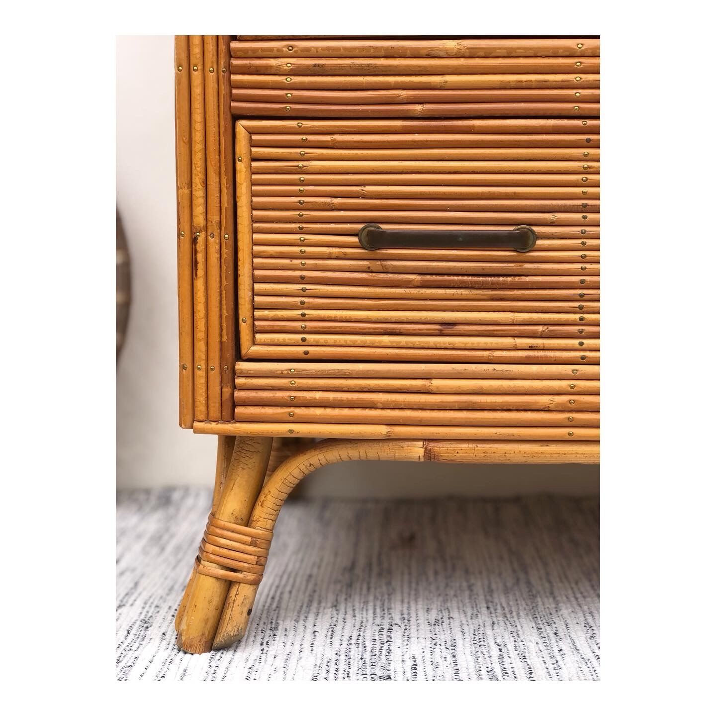 Vintage rattan chest of drawers
