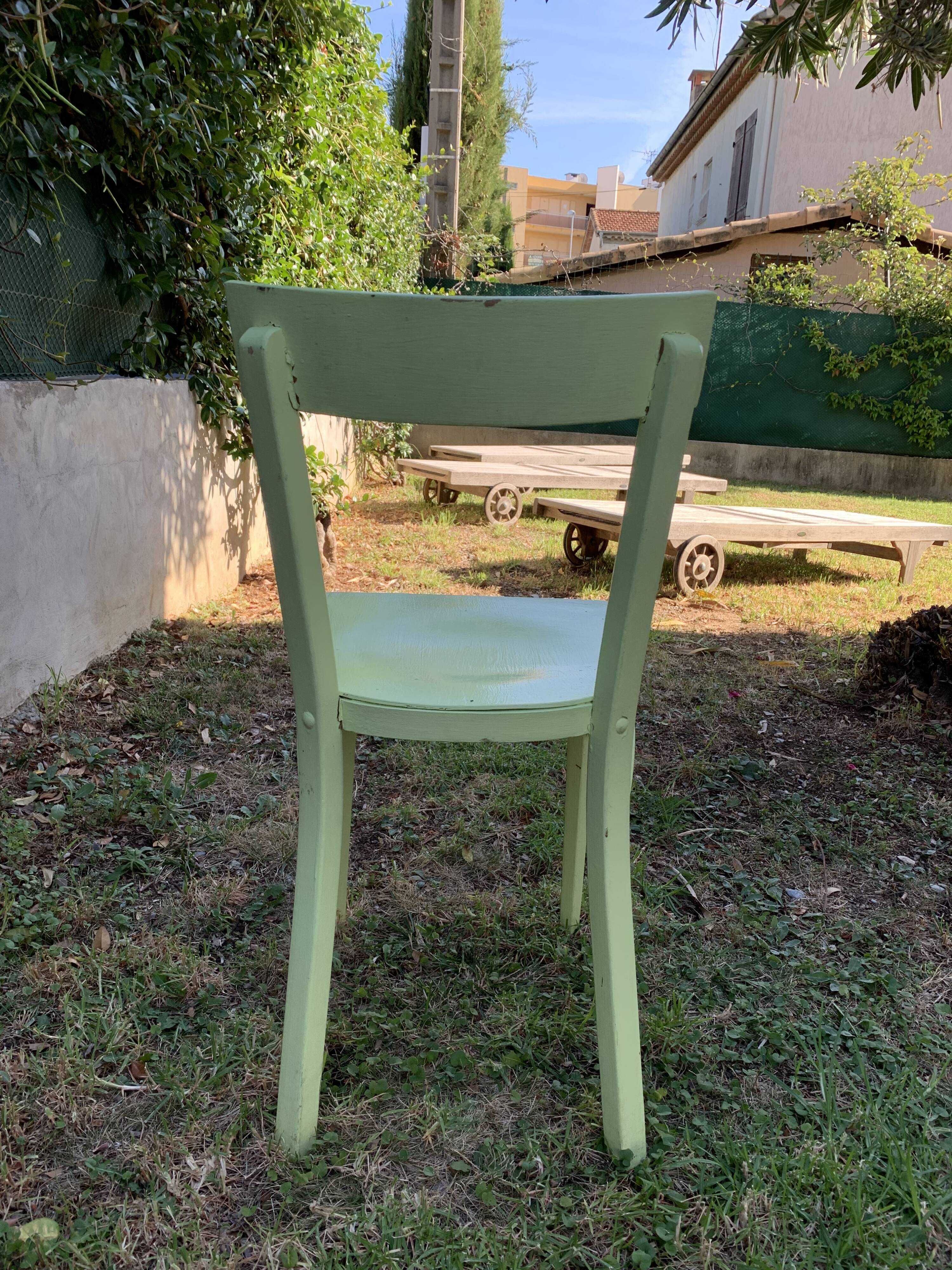 Green patina chair