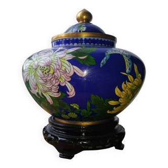 Cloisonne enamel vase potiche covered pot china