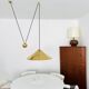Adjustable Brass Keos Pendant Lamp with Counterweight by Florian Schulz