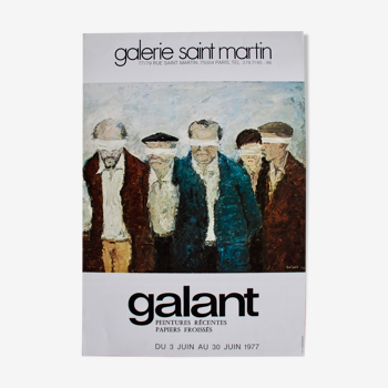 Poster original 1977 GALANT art gallery St. Martin 62x42cm
