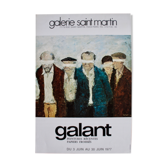 Poster original 1977 GALANT art gallery St. Martin 62x42cm