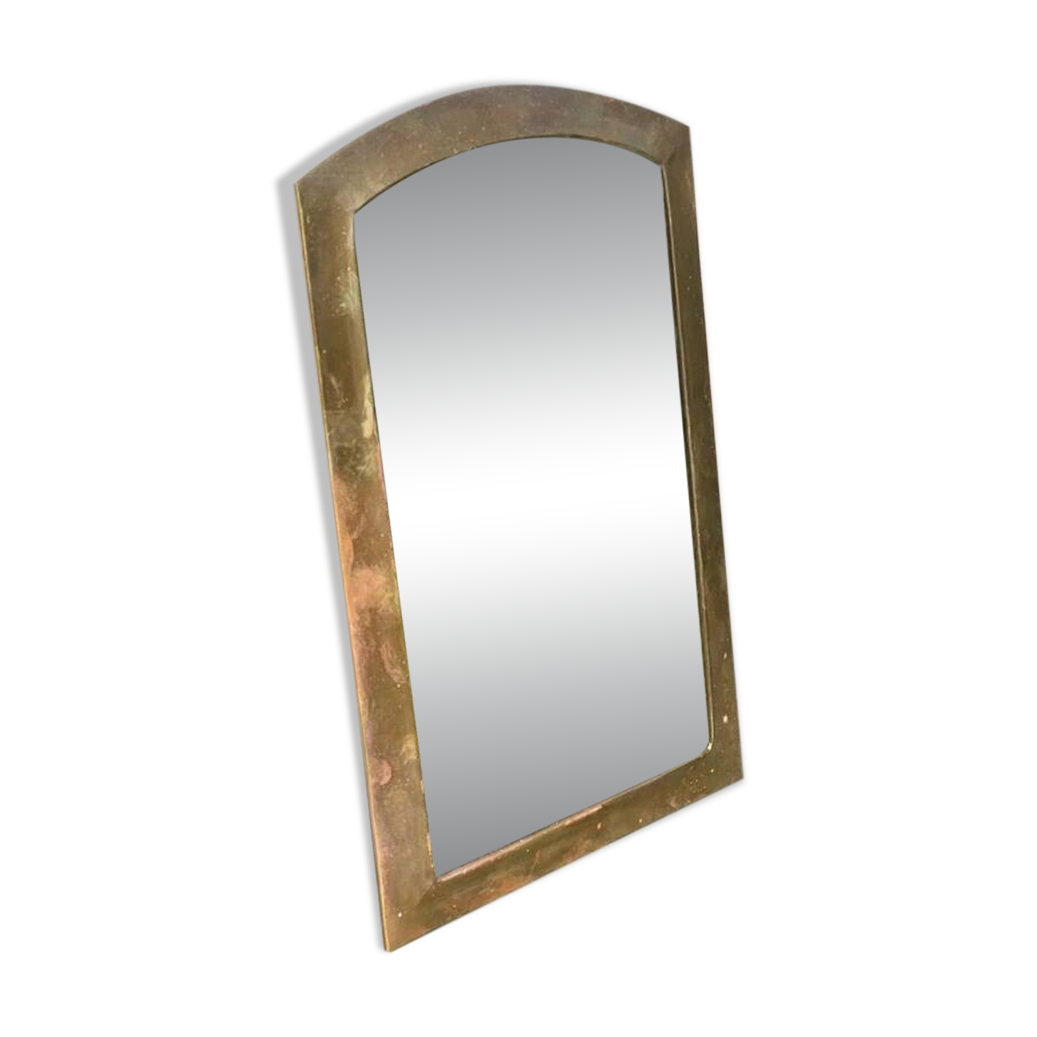 Vintage brass mirror – In the style of Odoux (1960s)