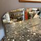 Art Deco wooden sideboard with mirror and marble