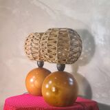 pair of solid wood big balls lamps 35x20 4kg very good condition