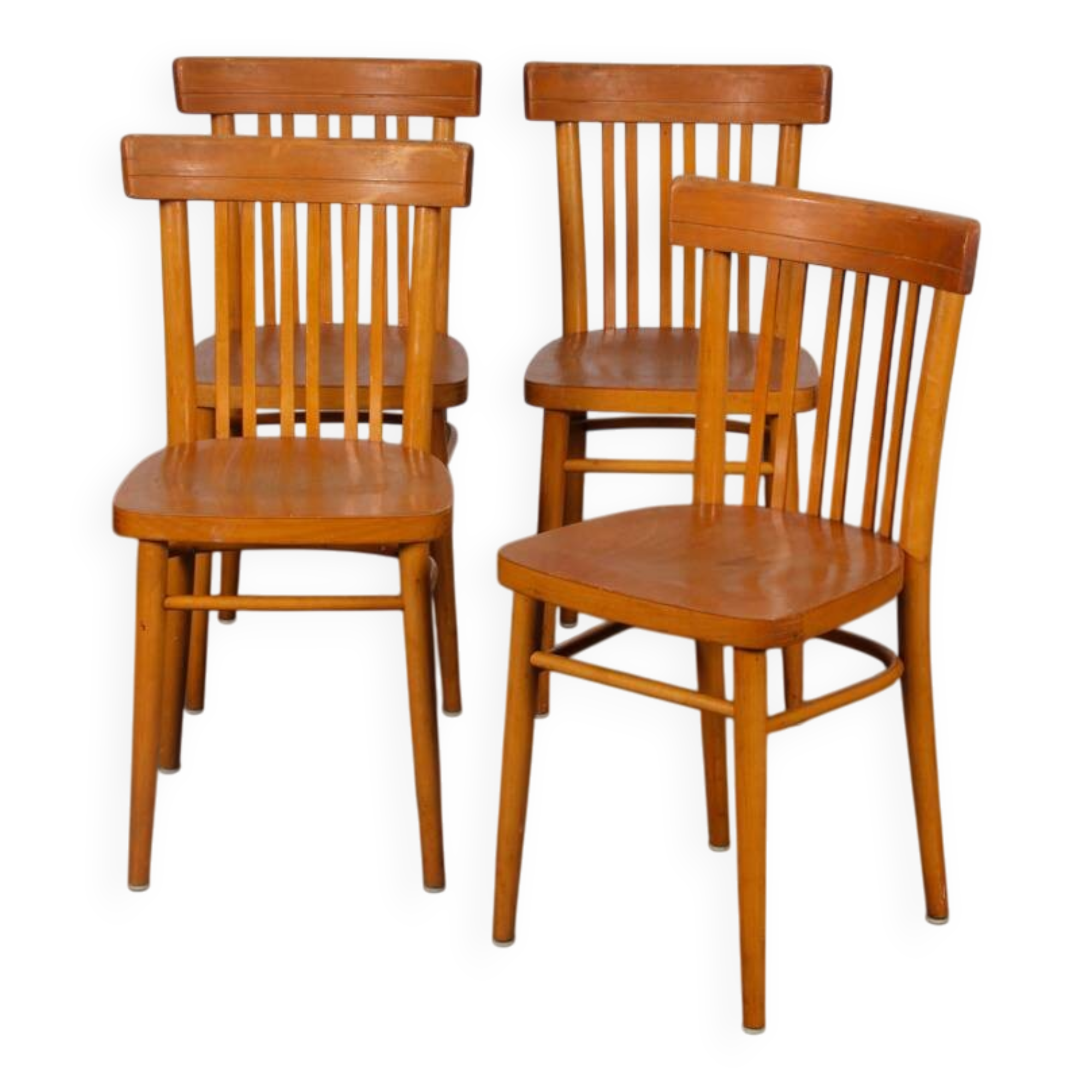 Set of 4 wooden chairs, 1960.