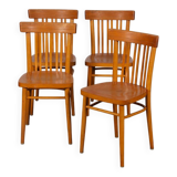 Set of 4 wooden chairs, 1960.