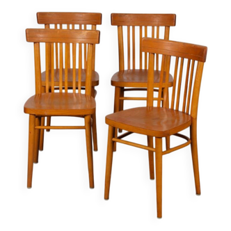 Set of 4 wooden chairs, 1960.
