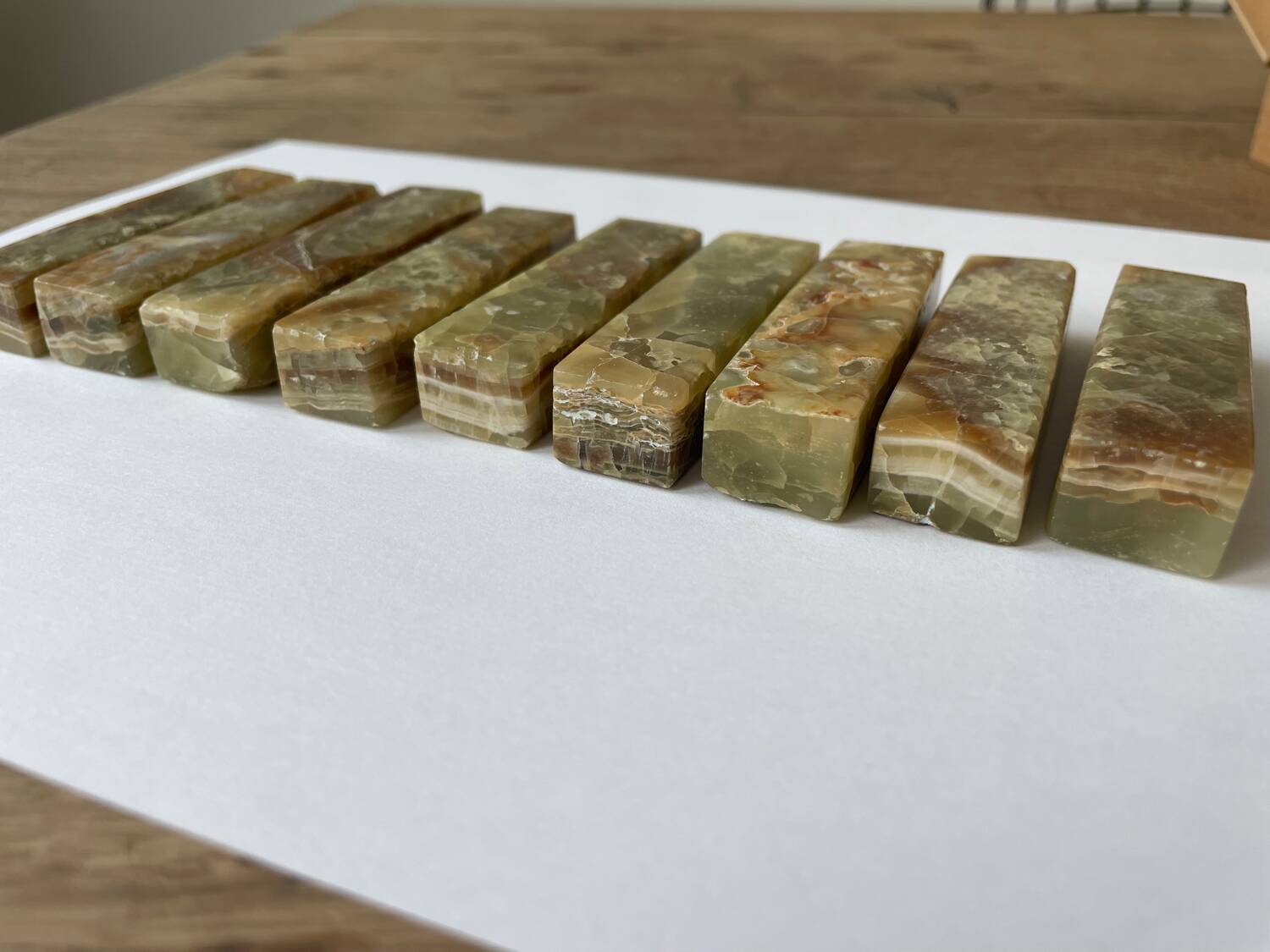 Set of 9 cutlery holders in Jade