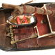 Artisanal wooden model, basin boat, motor toy, fishing trawler