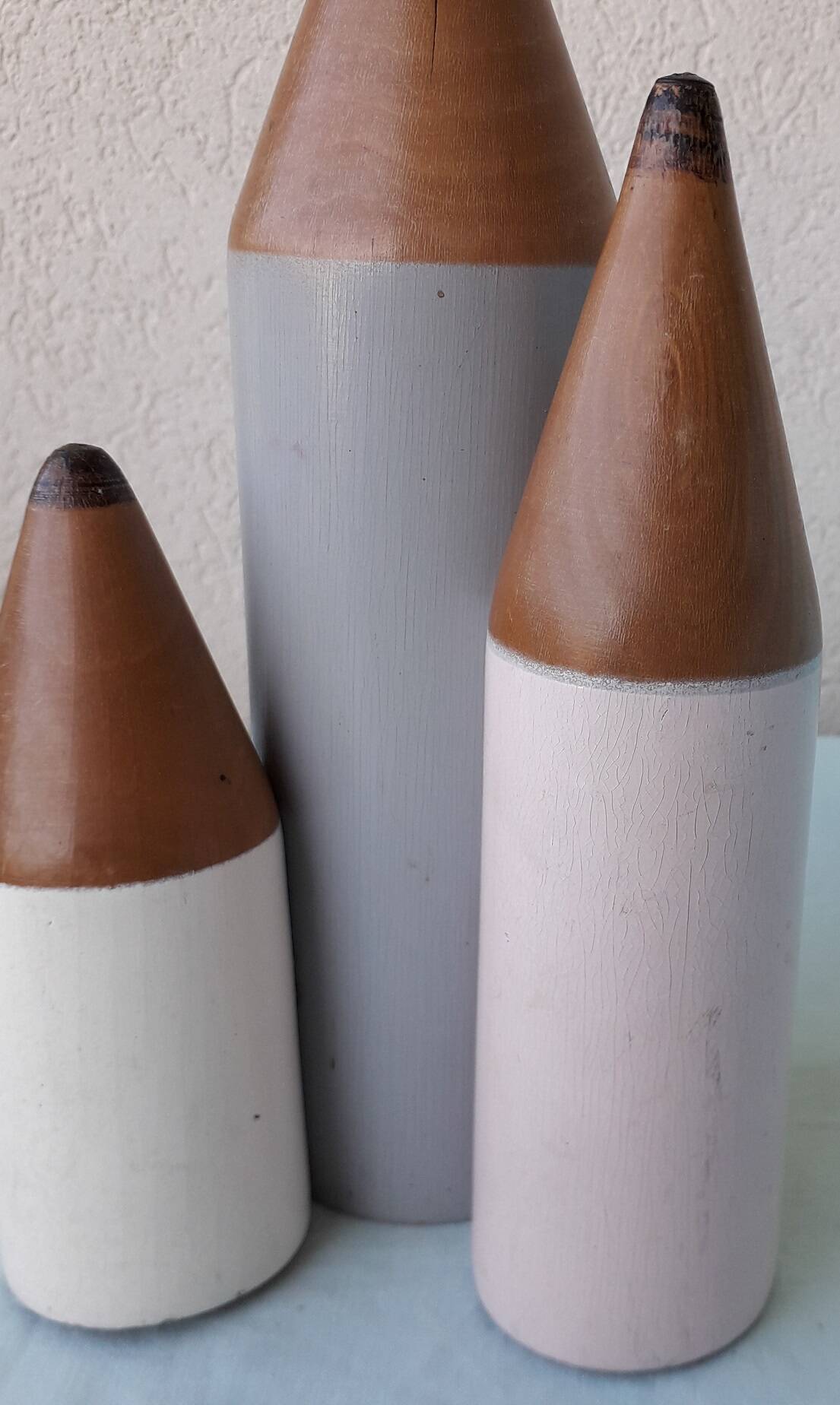 Lampe crayons en bois