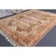 Vintage Turkish Oushak handmade wool cotton orange area rug 201x281