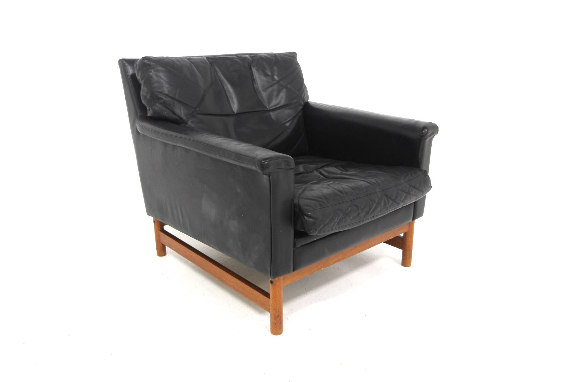 Fauteuil scandinave en cuir, Suède, 1960