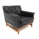 Fauteuil scandinave en cuir, Suède, 1960