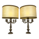 Lampes de table en bronze, Italie, années 1950, lot de 2