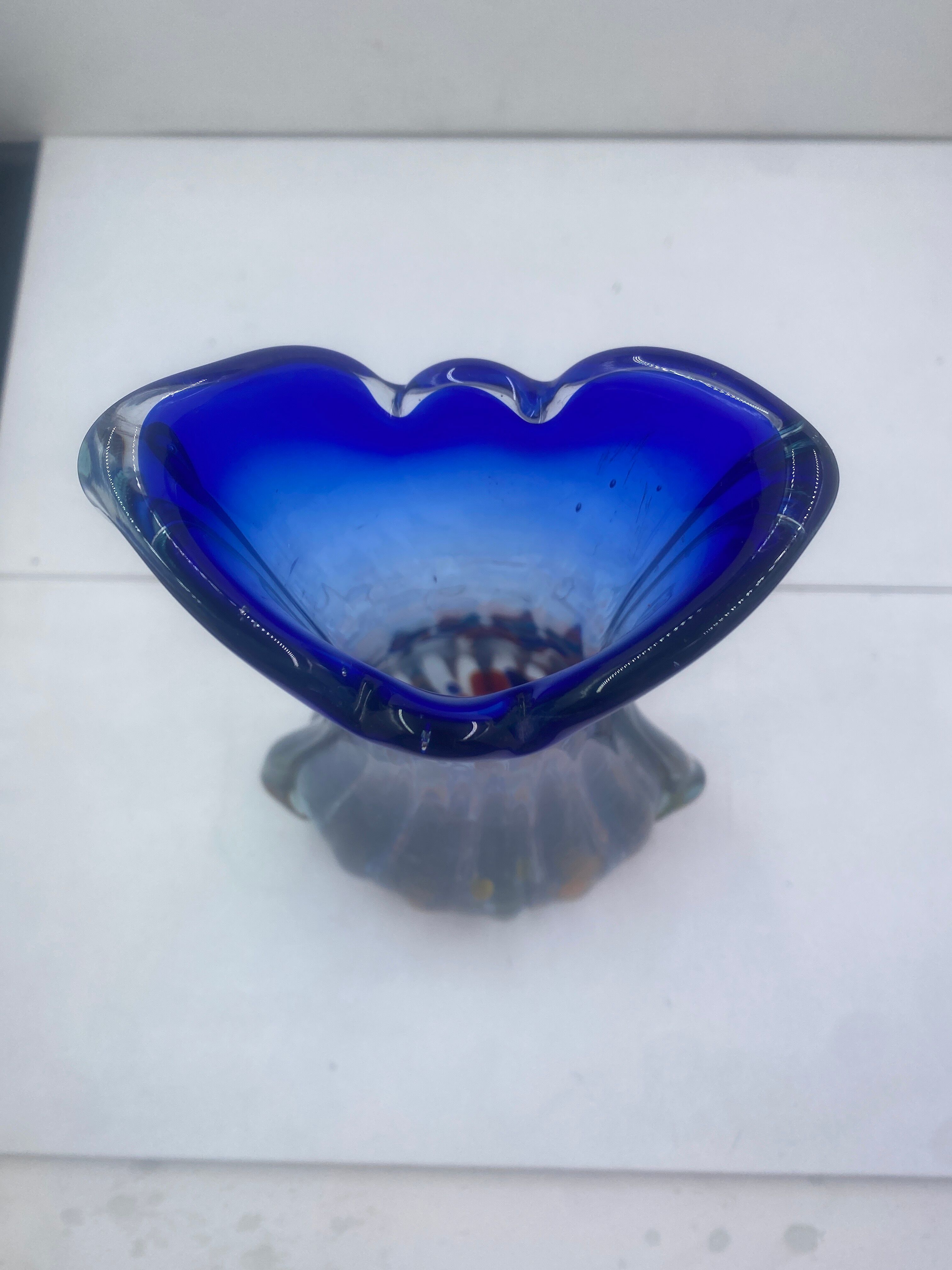 Blue glass vase