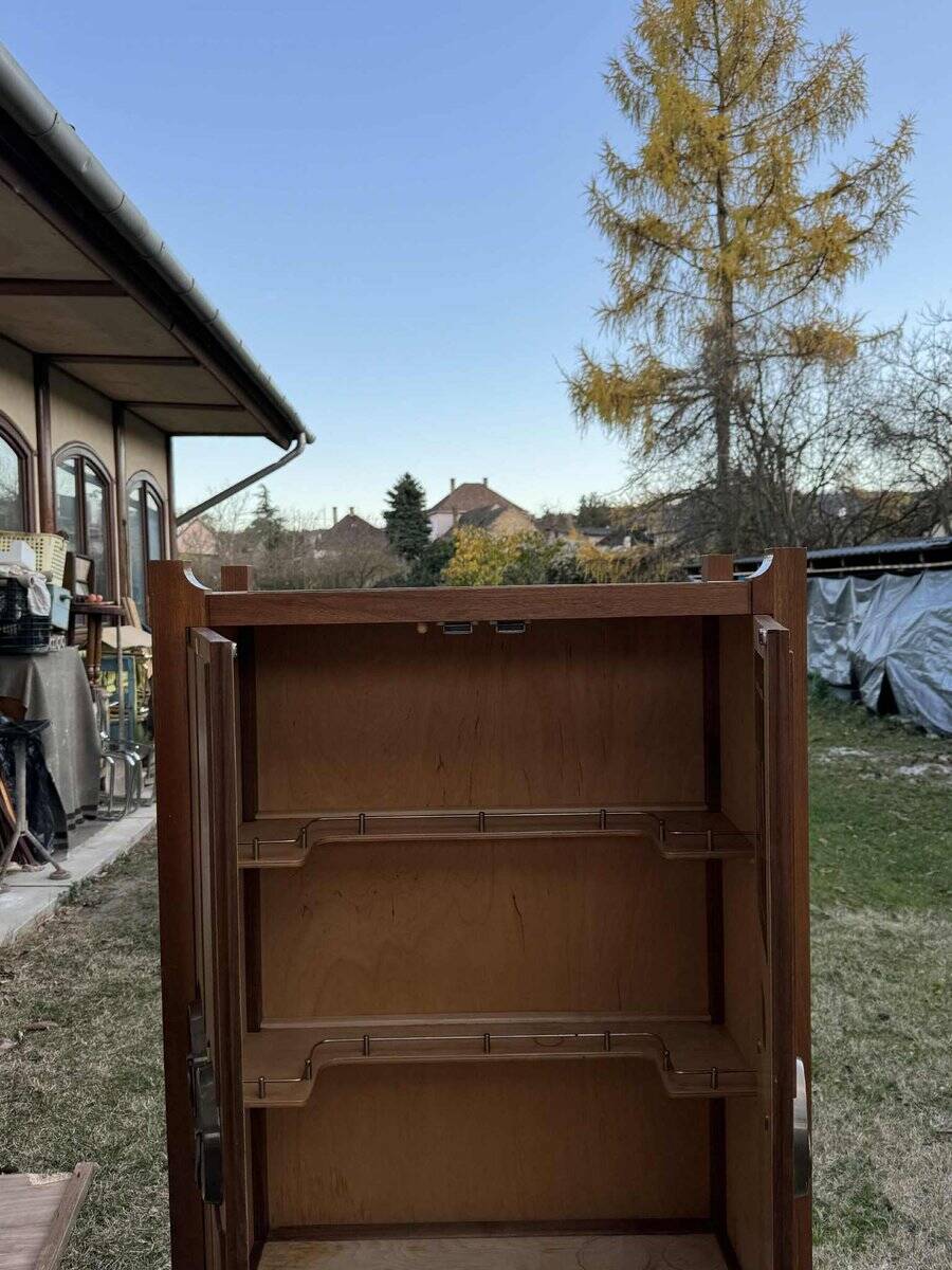 Mid-century modern bar cabinet by Sandor Bedecs, 1975