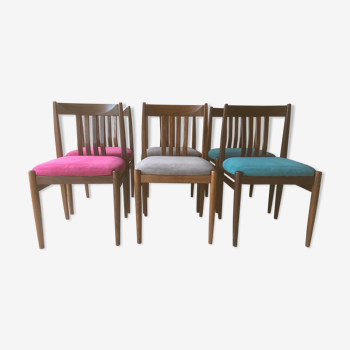 6 Scandinavian teak chairs 1960