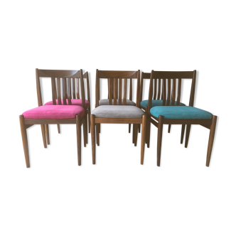 6 Scandinavian teak chairs 1960