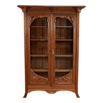 Bibliothèque en Acajou Blond, Art Nouveau – Début XXe