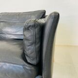 Danish mid-century vintage Mogens Hansen black leather sofa 60s