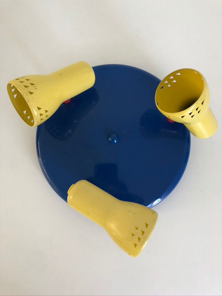 Metal ceiling lamp 3 spots from the 80s