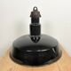 Industrial midcentury black enamel factory lamp, 1950s