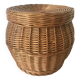 Pouf coffre de rangement en rotin années 60 -70