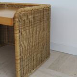 Set of two Italian rattan  nitgh stands 1950s