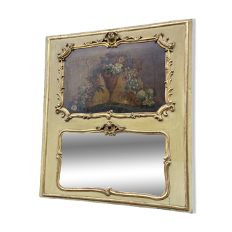 Trumeau & early 19th century painting in gilded wood.