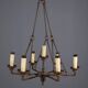 Antique wrought iron chandelier with 7 lights, Italy, 19th century.