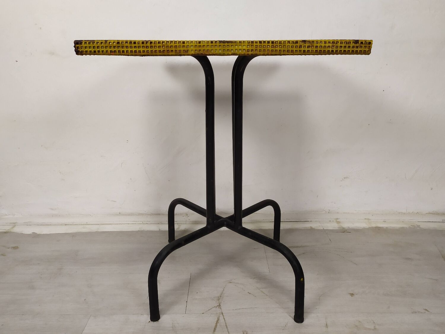 Vintage perforated metal bistro table