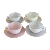 4 cups Arcopal pastel iridescent harlequin
