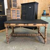 Louis XIII style table in raw oak