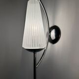 Chrome and ribbed glass wall lights from the 60s (X2)