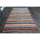 Vintage Turkish Oushak handmade wool cotton beige kilim runner 148x276