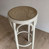 Vintage bistro stool canned white